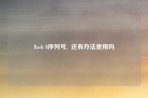 flash 8序列号,  还有办法使用吗