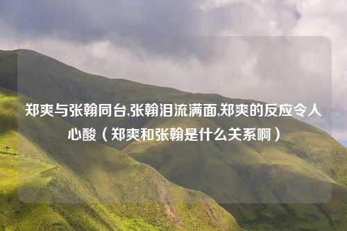 郑爽与张翰同台,张翰泪流满面,郑爽的反应令人心酸（郑爽和张翰是什么关系啊）