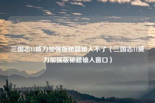 三国志11威力加强版秘籍输入不了（三国志11威力加强版秘籍输入窗口）