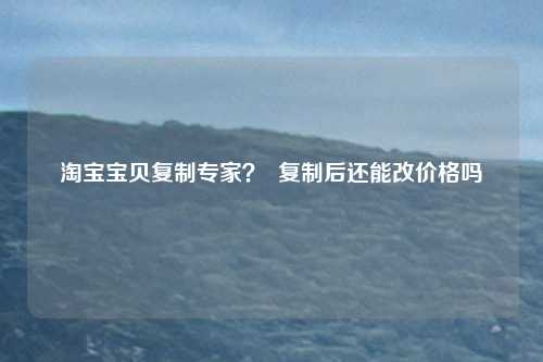 淘宝宝贝复制专家？  复制后还能改价格吗