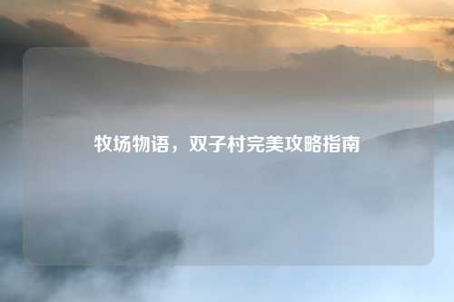 牧场物语，双子村完美攻略指南