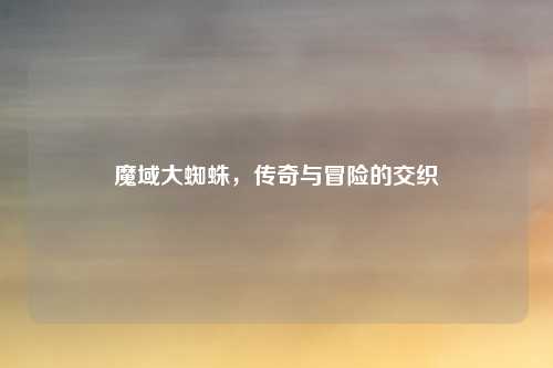 魔域大蜘蛛,传奇与冒险的交织