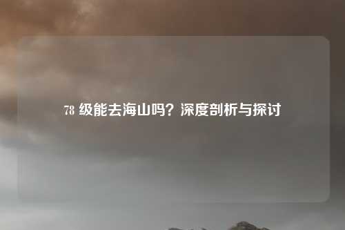 78 级能去海山吗?深度剖析与探讨