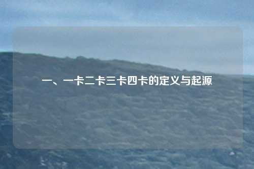 一、一卡二卡三卡四卡的定义与起源