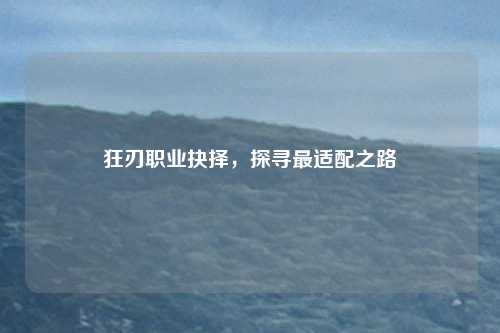 狂刃职业抉择，探寻最适配之路