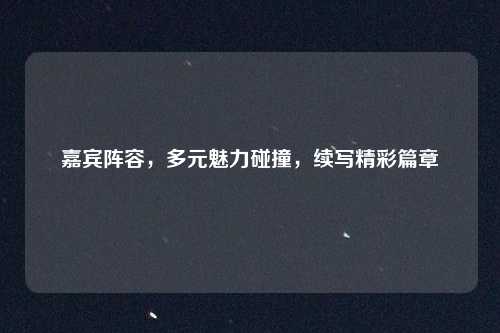 嘉宾阵容,多元魅力碰撞,续写精彩篇章