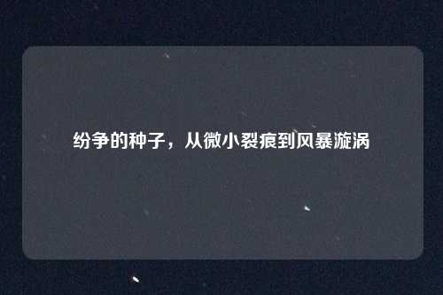 纷争的种子,从微小裂痕到风暴漩涡