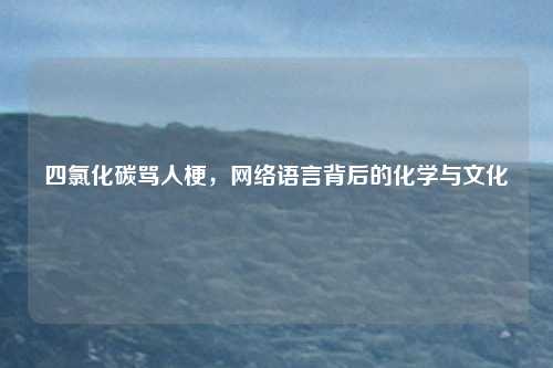 四氯化碳骂人梗，网络语言背后的化学与文化