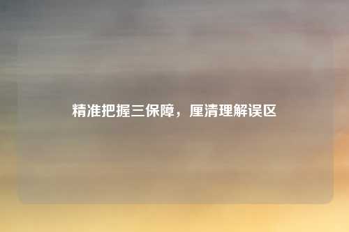 精准把握三保障，厘清理解误区