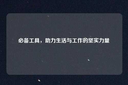 必备工具,助力生活与工作的坚实力量