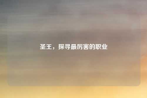 圣王,探寻最厉害的职业
