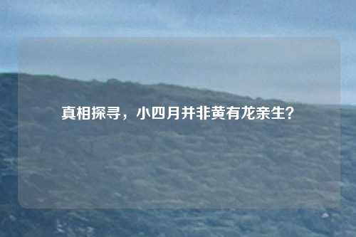 真相探寻，小四月并非黄有龙亲生？