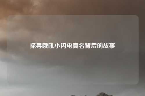 探寻哦吼小闪电真名背后的故事