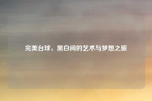 完美台球，黑白间的艺术与梦想之旅