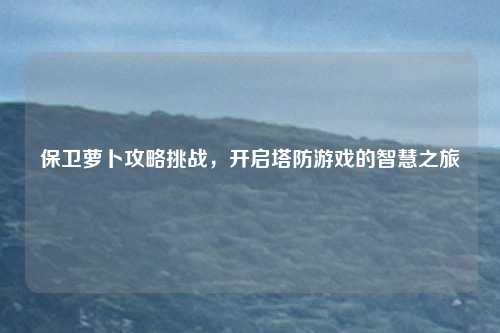 保卫萝卜攻略挑战，开启塔防游戏的智慧之旅