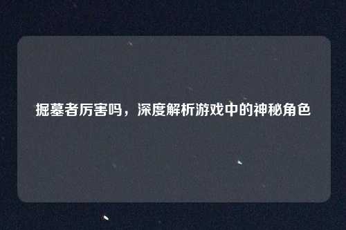 掘墓者厉害吗，深度解析游戏中的神秘角色