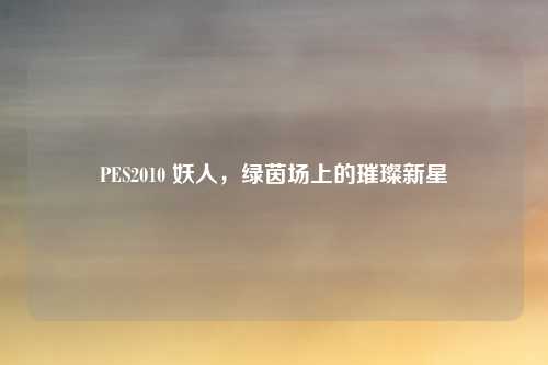 PES2010 妖人,绿茵场上的璀璨新星