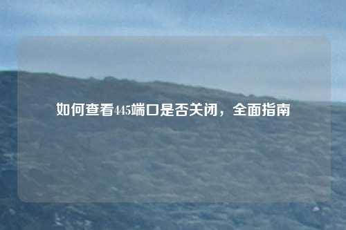 如何查看445端口是否关闭，全面指南