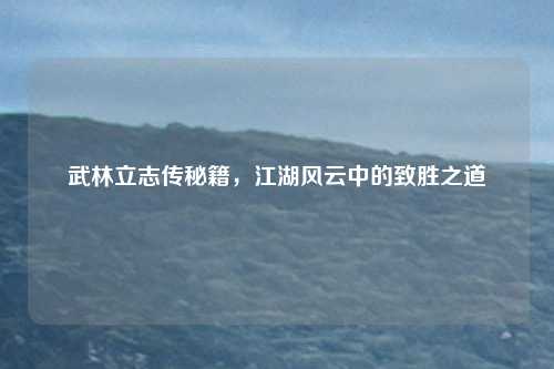 武林立志传秘籍，江湖风云中的致胜之道