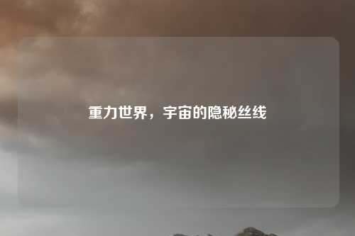 重力世界，宇宙的隐秘丝线