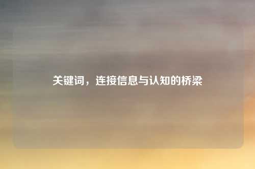 关键词，连接信息与认知的桥梁