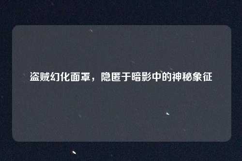 盗贼幻化面罩，隐匿于暗影中的神秘象征
