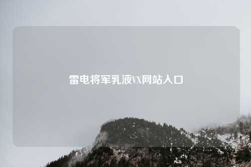 雷电将军乳液VX网站入口