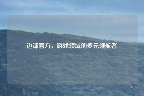 边锋官方，游戏领域的多元领航者