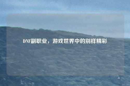 DNF副职业,游戏世界中的别样精彩
