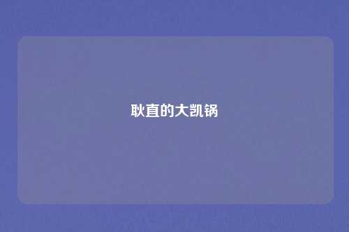 耿直的大凯锅