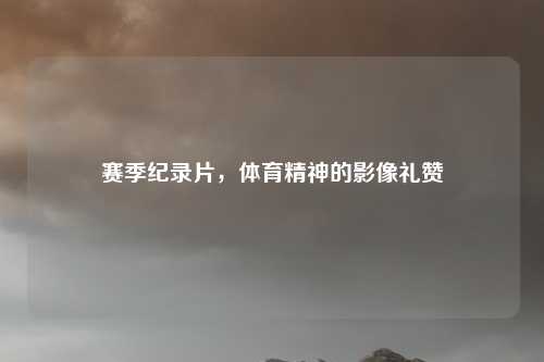 赛季纪录片，体育精神的影像礼赞