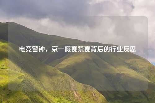 电竞警钟，京一假赛禁赛背后的行业反思