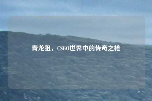 青龙狙，CSGO世界中的传奇之枪