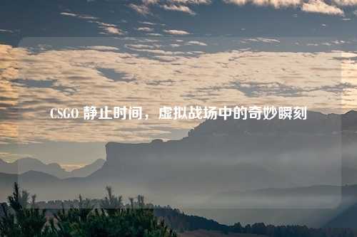 CSGO 静止时间，虚拟战场中的奇妙瞬刻