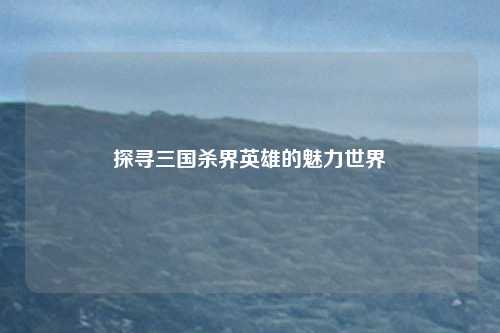 探寻三国杀界英雄的魅力世界