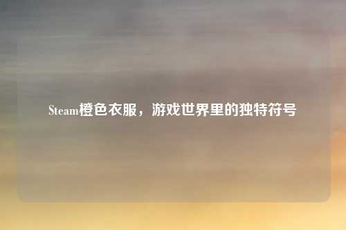 Steam橙色衣服，游戏世界里的独特符号