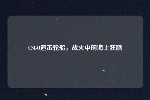 CSGO追击轮船，战火中的海上狂飙