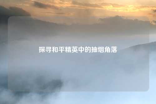 探寻和平精英中的抽烟角落