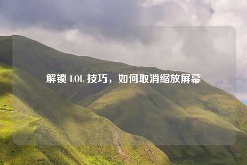 解锁 LOL 技巧，如何取消缩放屏幕