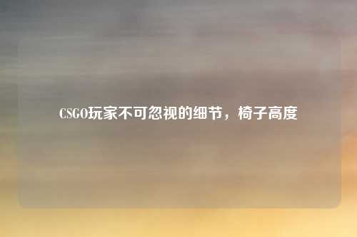 CSGO玩家不可忽视的细节，椅子高度