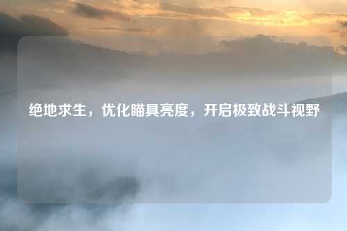绝地求生，优化瞄具亮度，开启极致战斗视野